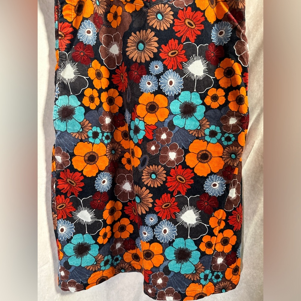 Lucy & Yak Freyja Corduroy Floral Print 70s Dawn Print Jumper Midi Dress - Picture 3 of 6